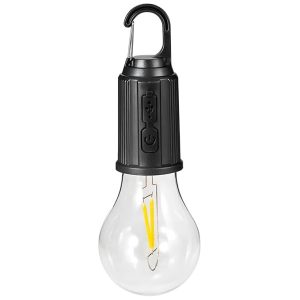 Rechargeable Camping Light, Hanging Tent Light Bulb with Hook, Dimmable LED Camping Lantern