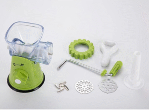 Kitchen Meat Grinder Enema Maker, Manual Sausage Machine Hand Crank Meat Mincer, Household Meat Pounder Tool, Silver Aluminum